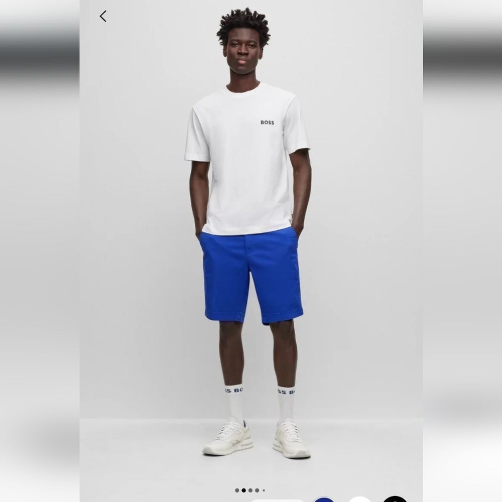 BOSS SLIM-FIT SHORTS IN STRETCH-COTTON GABARDINE nwt